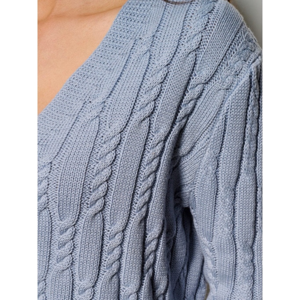 SIGNATURE 8 light blue cable knit cardigan S M L - Picture 6 of 10
